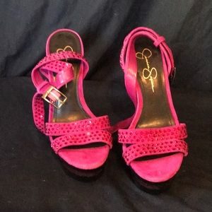 Pink platform heels